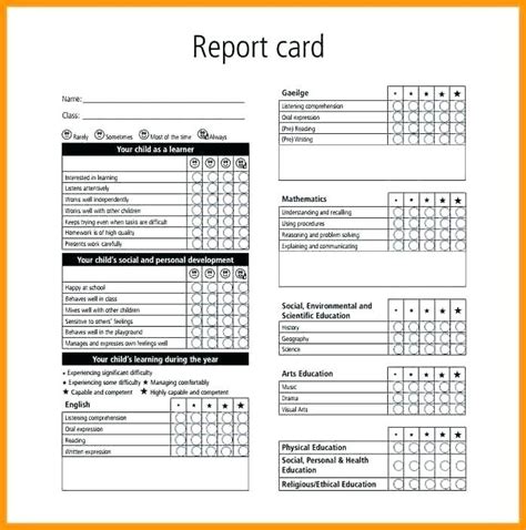 Kindergarten Report Card Template Template Business Report Cards For Kindergarten - Report Cards For Kindergarten