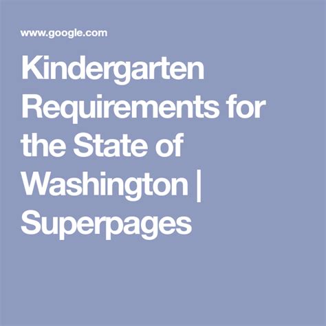 Kindergarten Requirements For Washington Dc Superpages Kindergarten Requirements - Kindergarten Requirements