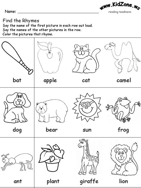 Kindergarten Rhyming Printable Worksheets Myteachingstation Com Preschool Rhyming Worksheets - Preschool Rhyming Worksheets