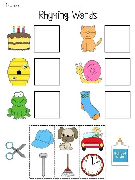 Kindergarten Rhyming Worksheets Amp Free Printables Education Com Rhyming Kindergarten Worksheet - Rhyming Kindergarten Worksheet