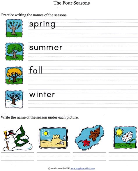 Kindergarten Seasons Printable Worksheets 99worksheets Seasons Worksheets Kindergarten - Seasons Worksheets Kindergarten