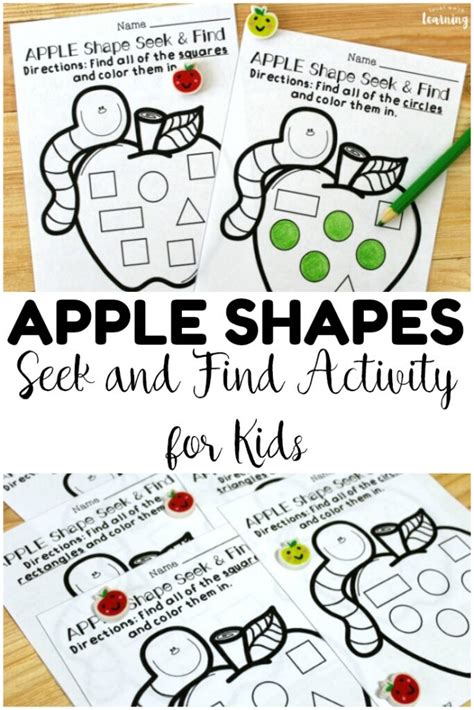 Kindergarten Shape Sorting Worksheets Apple Seek And Find Sorting Shapes Worksheets For Kindergarten - Sorting Shapes Worksheets For Kindergarten