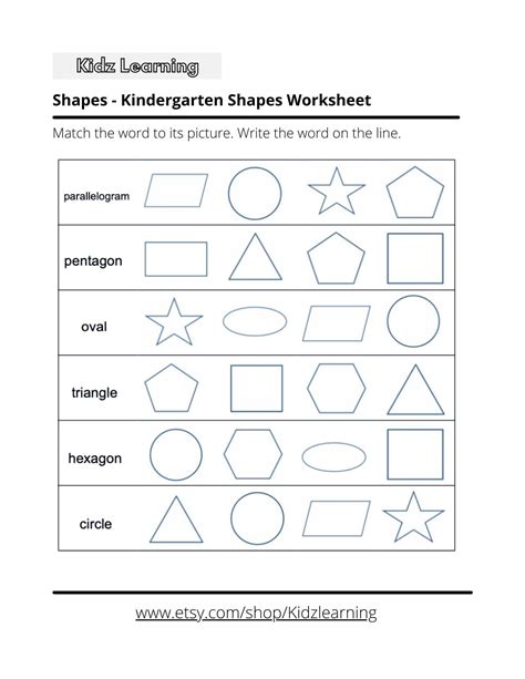 Kindergarten Shapes Printable Worksheets Myteachingstation Com Teaching Shapes  Kindergarten Worksheet - Teaching Shapes, Kindergarten Worksheet