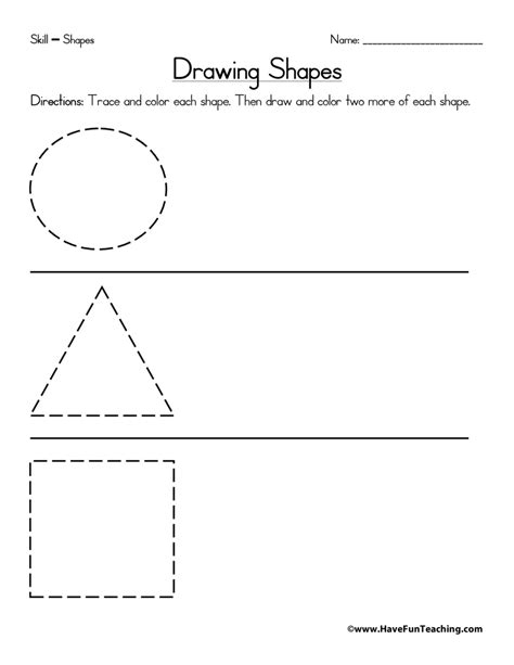 Kindergarten Shapes Worksheet  Drawing   Shapes Worksheets For Kindergarten The Teaching Aunt - Kindergarten Shapes Worksheet, Drawing