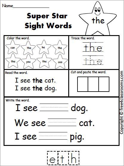 Kindergarten Sight Words Superstar Worksheets Sight Words Sentences Kindergarten - Sight Words Sentences Kindergarten