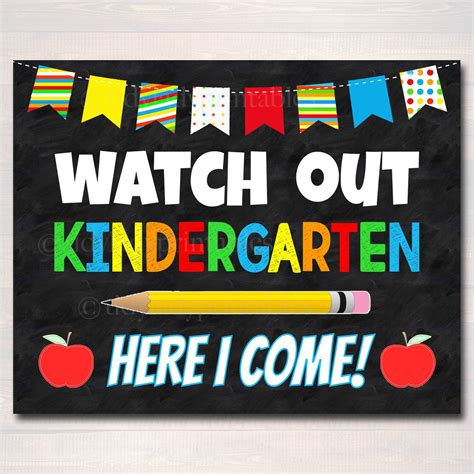 Kindergarten Sign Etsy Kindergarten Signs - Kindergarten Signs