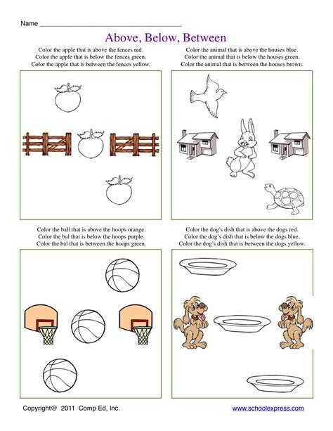 Kindergarten Spatial Relationships Worksheet    Math Spatial Sense Games Quizzes And Worksheets For - Kindergarten Spatial Relationships Worksheet'