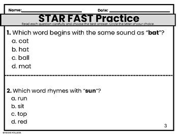 Kindergarten Star Test Practice