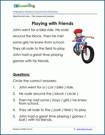 Kindergarten Stories And Reading Worksheets K5 Learning Preschool Reading Comprehension Worksheets - Preschool Reading Comprehension Worksheets