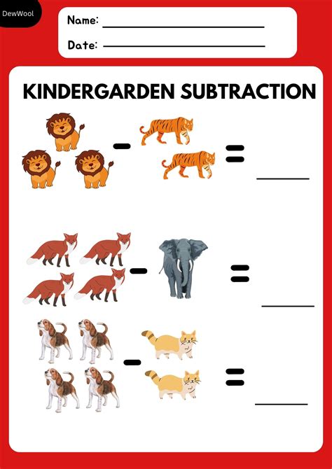 Kindergarten Subtraction Worksheets Free Pdf Dewwool Kindergarten Subtraction Worksheet - Kindergarten Subtraction Worksheet