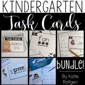 Kindergarten Task Card Bundle Katie Roltgen Teaching Kindergarten Card - Kindergarten Card