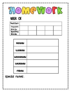 Kindergarten Weekly Homework Kindergarten Homework Research - Kindergarten Homework Research