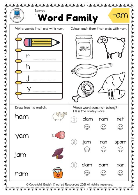 Kindergarten Word Families Printable Worksheets Kindergarten Word Families Worksheets - Kindergarten Word Families Worksheets