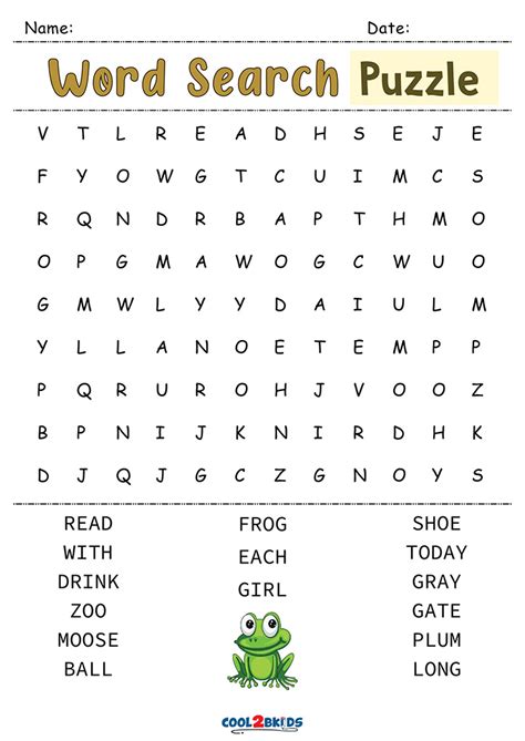 Kindergarten Word Search Puzzles Word Search For Kindergarten - Word Search For Kindergarten