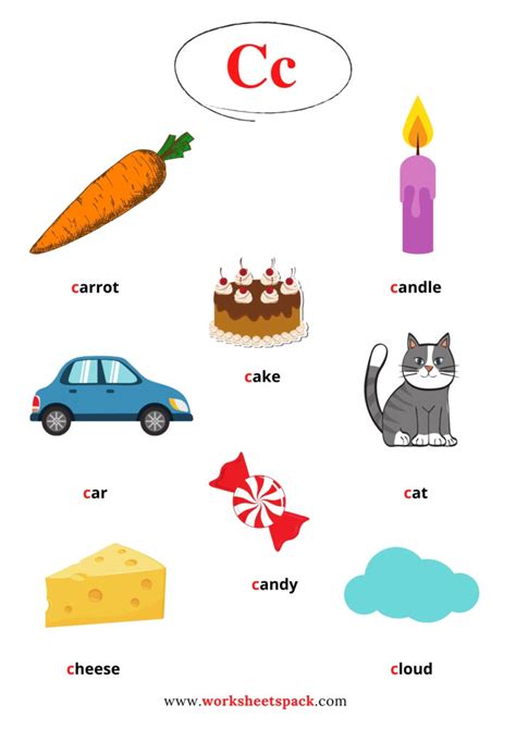 Kindergarten Words That Start With C   Words Starting With C Beginning Consonant Worksheets - Kindergarten Words That Start With C