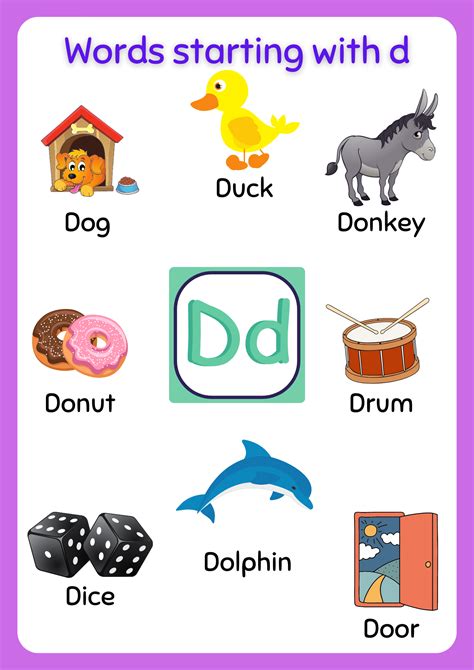  Kindergarten Words That Start With D - Kindergarten Words That Start With D