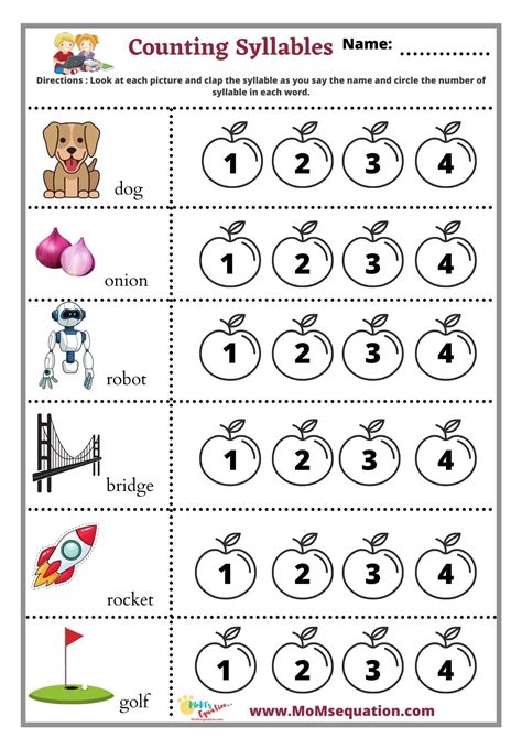Kindergarten Worksheets About Syllables   Counting Syllables Worksheets Planes Amp Balloons - Kindergarten Worksheets About Syllables