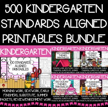 Kindergarten Worksheets Bundle 500 Standards Aligned Kindergarten Worksheet 1 100 - Kindergarten Worksheet 1-100