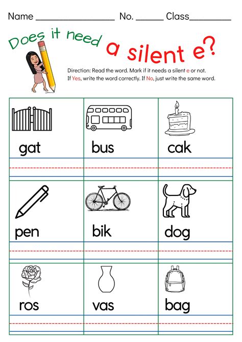 Kindergarten Worksheets Super Bundle Silent E Worksheets For Kindergarten - Silent E Worksheets For Kindergarten