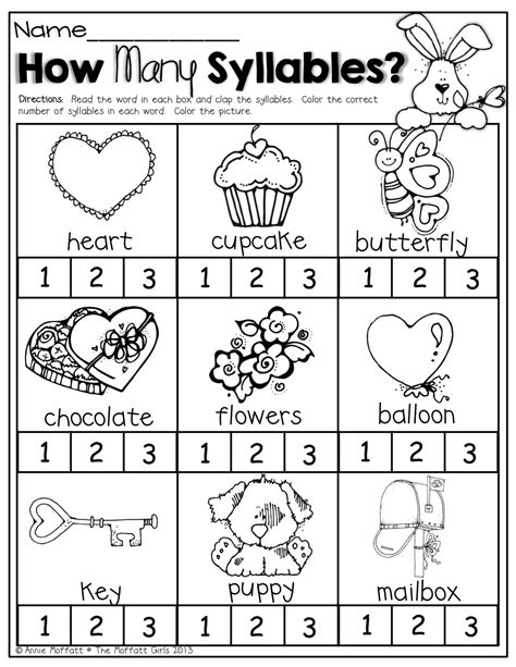 Kindergarten Worksheets Syllable Reading Education Ph Syllable Kindergarten - Syllable Kindergarten