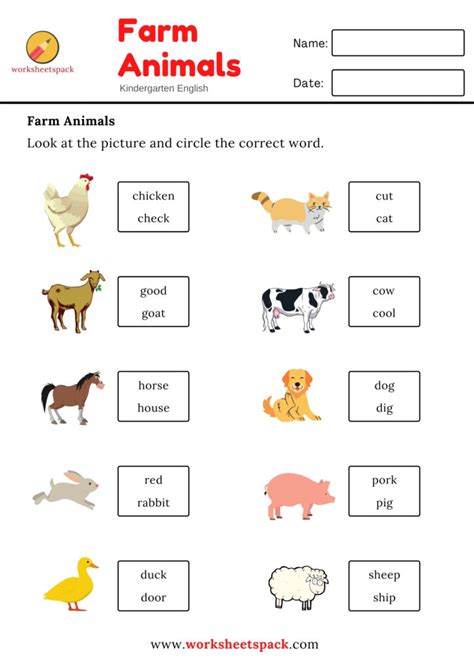 Kindergarten Worksheetspack Farm Animal Worksheet For Kindergarten - Farm Animal Worksheet For Kindergarten
