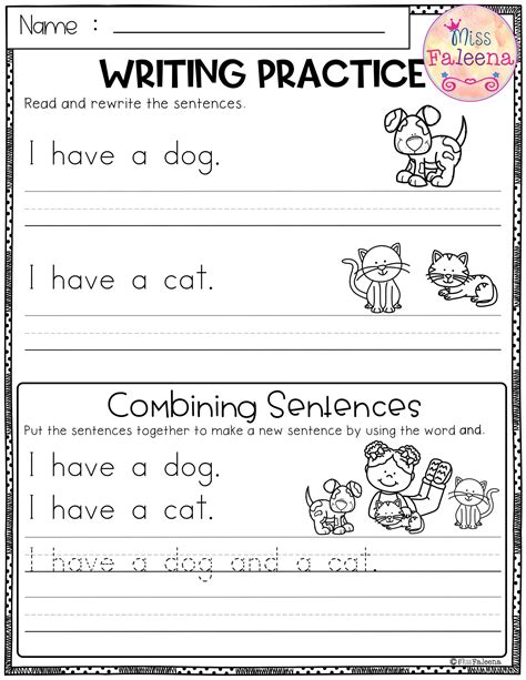 Kindergarten Writing Sheets   Kindergarten Writing Sentences Worksheets And Printables - Kindergarten Writing Sheets