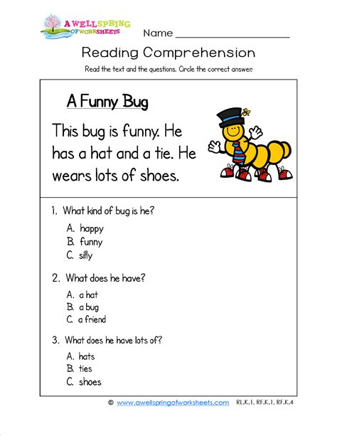 Read Online Kindergarten Comprehension Passages Questions 