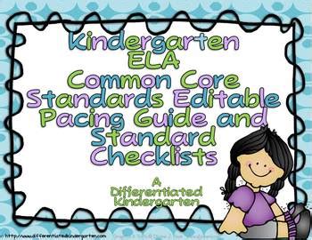 Full Download Kindergarten Ela Common Core Standards Pacing Guide 