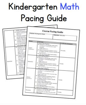 Full Download Kindergarten Math Pacing Guides 