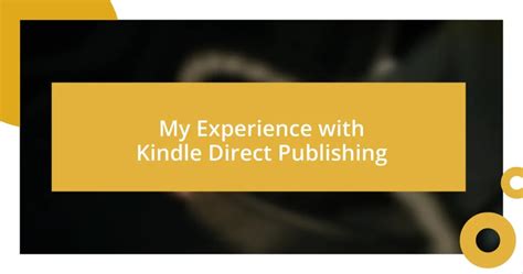 Kindle Direct Publishing Uk