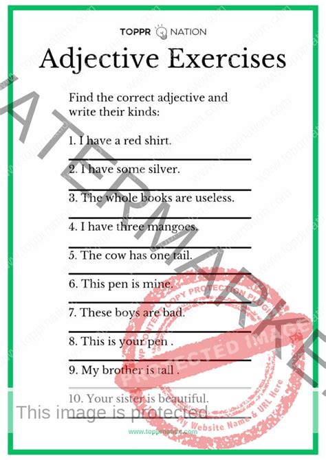 Kinds Of Adjectives Exercises With Answers   Kinds Of Adjective Worksheet Class 5 English Grammar - Kinds Of Adjectives Exercises With Answers