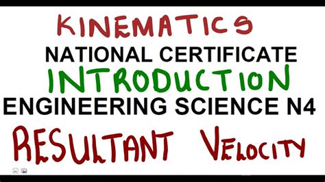 Read Kinematics Engineering Science N4 Resultant Velocity 