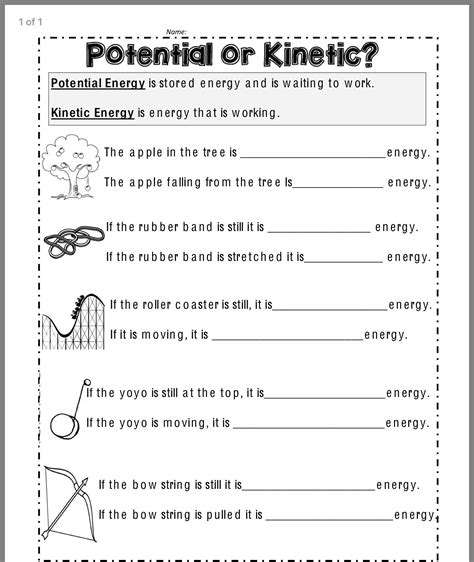 Kinetic And Potential Energy Worksheet Live Worksheets Kinetic Potential Energy Worksheet - Kinetic Potential Energy Worksheet