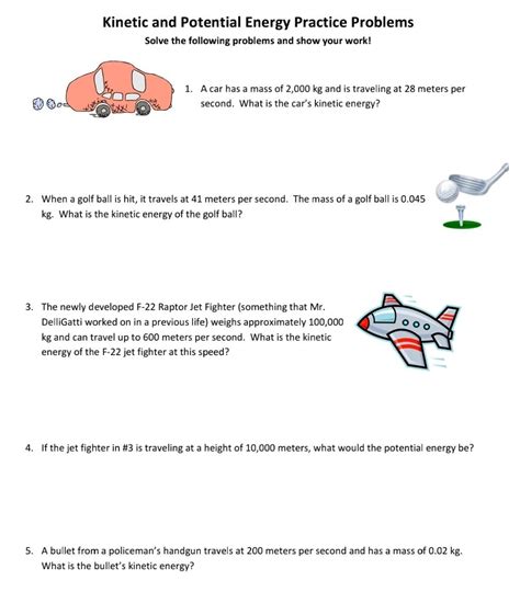 Kinetic Energy Practice Problems