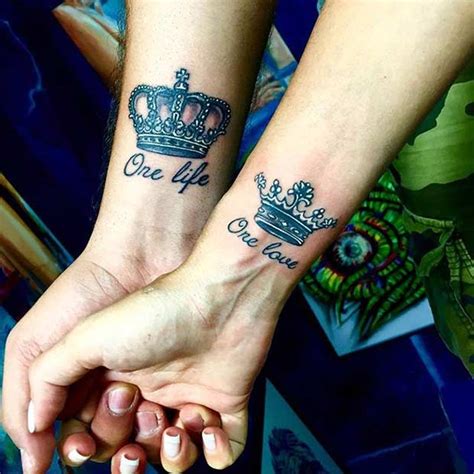 king tattoos for couples in love ideas