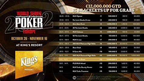 kings casino poker schedule