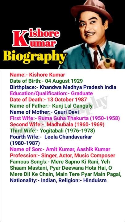 kishorekumar biography