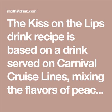 kiss me on the lips drink recipes lyrics