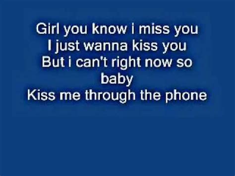 kiss me through the phone lyrics youtube