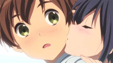 kiss on cheek anime