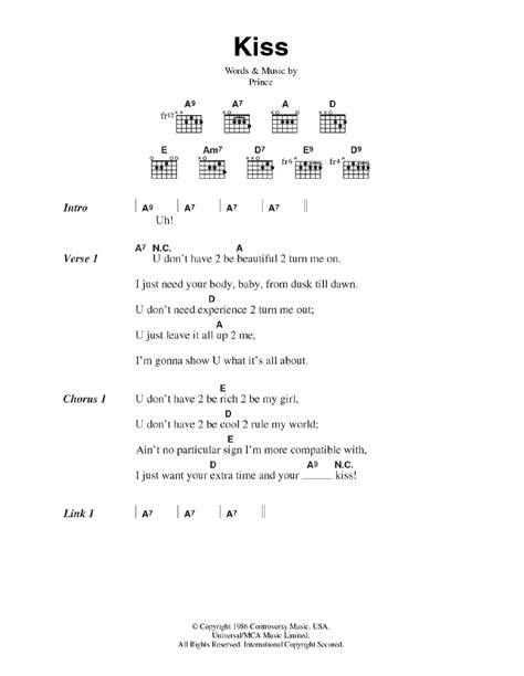 kiss songs chords