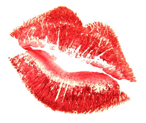 kiss with red lipstick