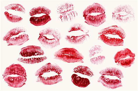 kisses with lipstick