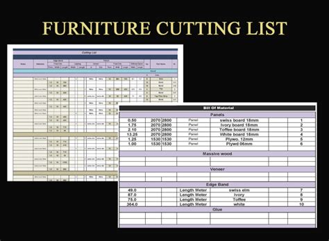 kitchen cut list excel