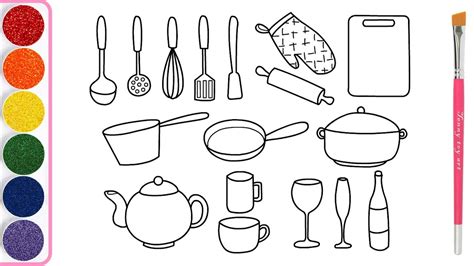 Kitchen Tools Coloring Pages Divyajanan Kitchen Utensils Coloring Pages - Kitchen Utensils Coloring Pages