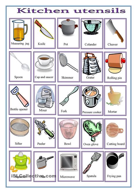 Kitchen Utensils And Cooking Vocabulary Worksheet Kitchen Utensils Worksheet Answers - Kitchen Utensils Worksheet Answers