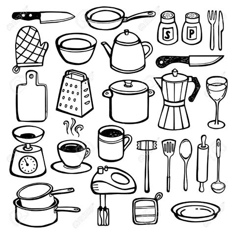 Kitchen Utensils Coloring Pages Getcolorings Com Cooking Utensils Coloring Pages - Cooking Utensils Coloring Pages