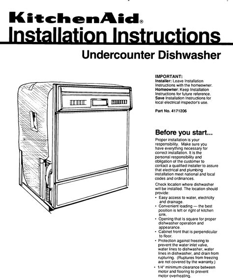 Read Online Kitchenaid Dishwasher Installation Guide 