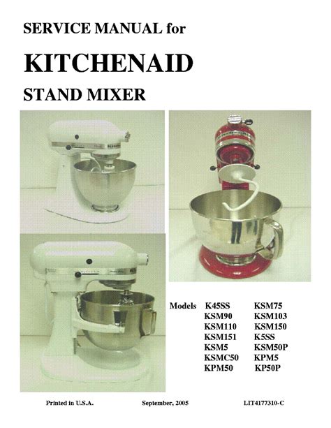 Download Kitchenaid K5 A Service Manual 