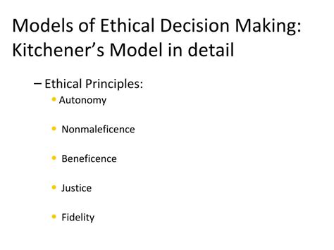 Kitchener Ethical Decision Making Model
